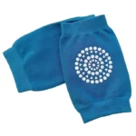Wholesale blue anti-slip baby knee pads, custom breathable cotton infant crawling safety gear manufacturer, durable baby safety kneepads factory China