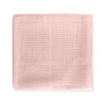Pink waffle weave baby blanket from a custom baby blankets manufacturer.