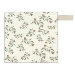 Botanical leaf print baby washcloth with a hanging loop, manufactured by a China baby washcloths factory.
