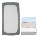 Full range of solid color crib sheets from a professional crib sheets factory in China showing different color options.