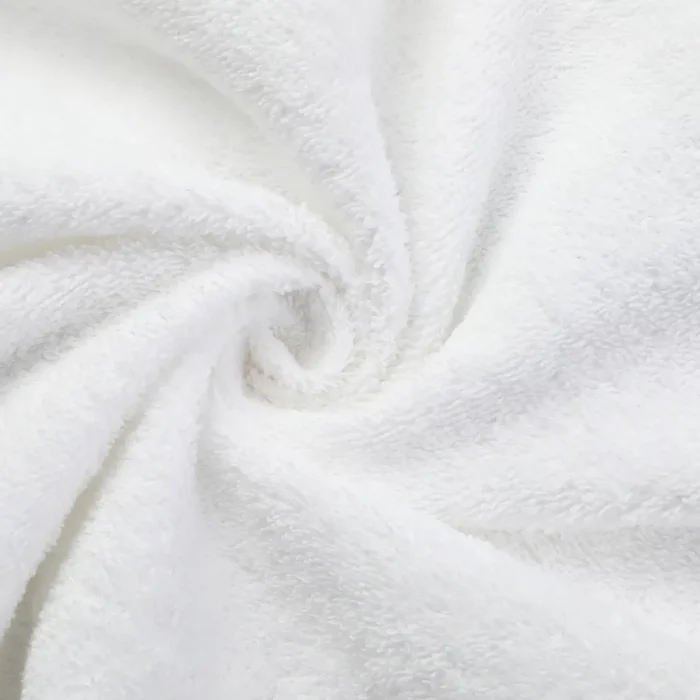 Premium soft terry cloth fabric detail for baby hooded robes, high-quality absorbent cotton material manufacturer, textile close-up