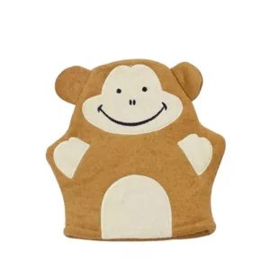 Brown monkey style baby mittens manufactured by a China OEM ODM factory.